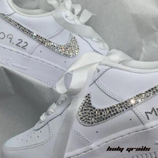 Air Force 1 x Sparkling Bride Wedding Themed Custom Kicks - Both Sides Close Up