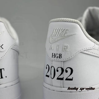 Air Force 1 x Special Date Wedding Themed Custom Kicks - Back Close Up