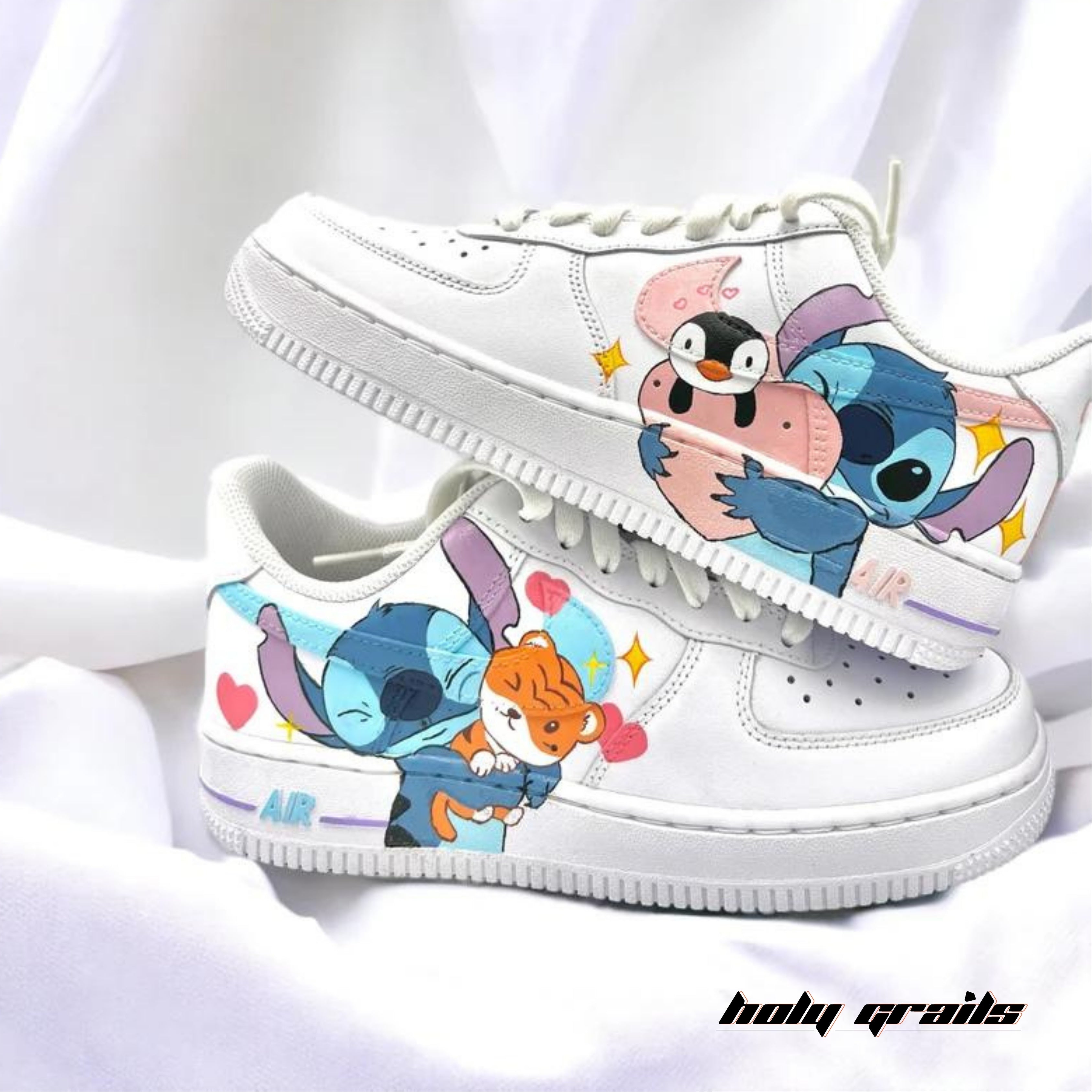 Buy Air Force x Stitch Cartoon Themed Custom Kicks Holy Grails