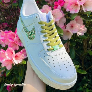 Air Force 1 x Swirls Abstract Themed Hand Painted Custom Kicks - Front