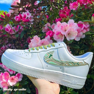 Air Force 1 x Swirls Abstract Themed Hand Painted Custom Kicks - Side 1