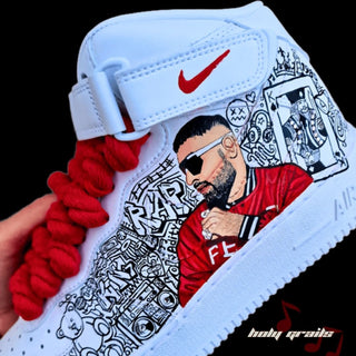 Air Force 1 x The Badshah Pop Culture Themed Hand Painted Custom Kicks - Side 2 Close Up