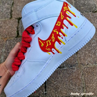 Air Force 1 x The Badshah Pop Culture Themed Hand Painted Custom Kicks - Sides Swoosh