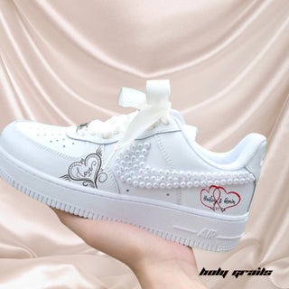 Air Force 1 x The Sophisticated Bride Hand Painted Pearl Custom Kicks - Side 2