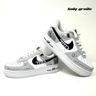 Air Force 1 x Tortured Poets Department Pop Culture Themed Hand Painted Custom Kicks - Sides 2