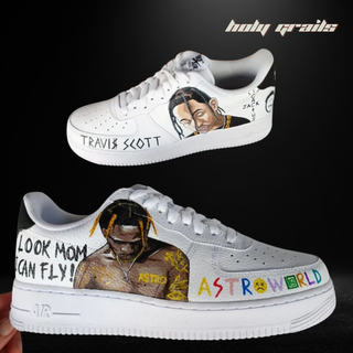 Air Force 1 x Travis Music x astroworld Themed Custom Kicks- Sides Tilted