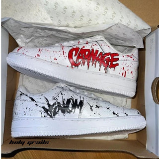 Air Force 1 x Venom Marvel DC Themed Hand Painted Custom Kicks - Inner Sides