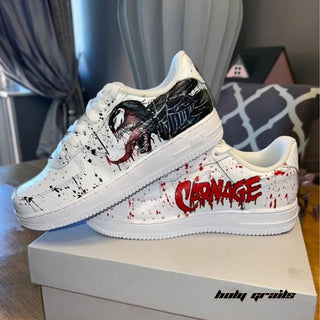 Air Force 1 x Venom Marvel DC Themed Hand Painted Custom Kicks - Sides 1