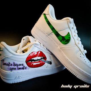 Air Force 1 x Weed Mouth High Themed Custom Kicks - Side