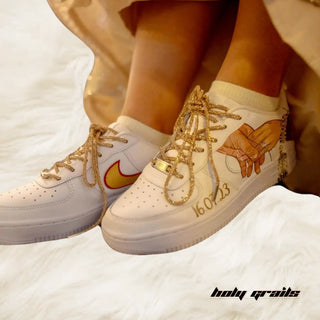 Air Force 1 x With You Wedding Themed Custom Kicks - Front Side