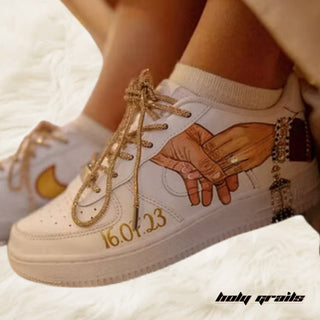 Air Force 1 x With You Wedding Themed Custom Kicks - Side 1