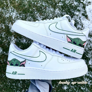 Air Force 1 x Yoda Star Wars Themed Custom Kicks - Both Sides