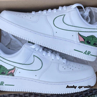 Air Force 1 x Yoda Star Wars Themed Custom Kicks - Both Sides Close Up