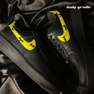 Air Force 1 x Bat Kicks DC Themed Hand Painted Custom AF1 Sneaker - Inner Sides