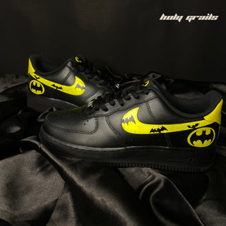 Air Force 1 x Bat Kicks DC Themed Hand Painted Custom AF1 Sneaker - Outer Sides