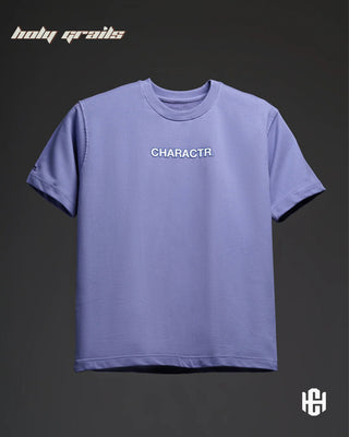 'Airdrop The Hope' Purple 260 GSM French Terry Cotton Oversize Graphic Printed T-Shirt HG x Charactr - Front