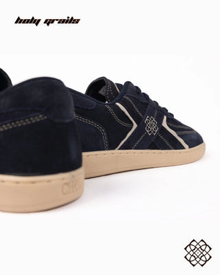 'Almast (अलमस्त)' Low Navy Blue Sneaker HG x CHRN - Back & Public Side Close Up