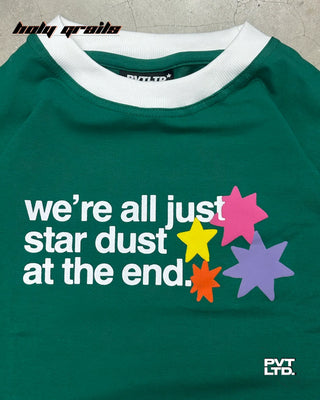 'Celestial Born' Green 260 GSM Looper Lycra Graphic Printed Oversize T-Shirt HG x Pvt Ltd - Front Print Close Up