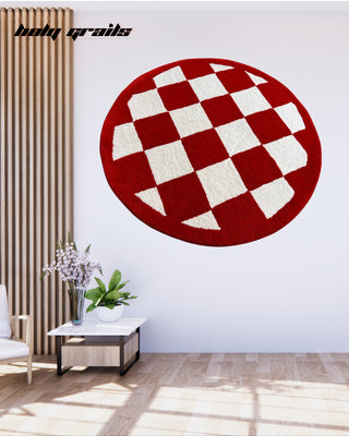 Checkmate Charm Tufted Rug On Wall