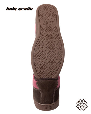 'Chhabili (छबीली)' Low Brown & Pink Sneaker HG x CHRN - Back & Bottom Sole