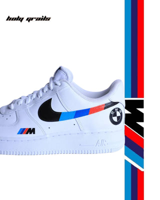 Custom Air Force 1 x BMW Legend Speed Thrills Theme Sneaker - Side Close Up