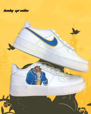 Custom Air Force 1 x Beauty & Beast Favorite Character Theme Sneaker - Outer & Inner Sides