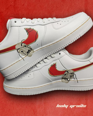 Custom Air Force 1 x Bella Ciao TV Show Money Heist Theme Sneaker - Inner Sides