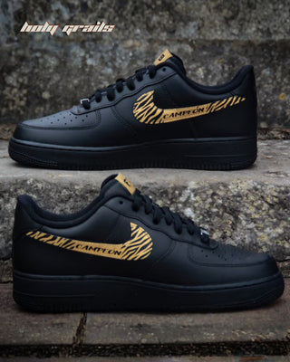 Custom Air Force 1 x Black FCB Sports Theme Sneaker - Inner Sides