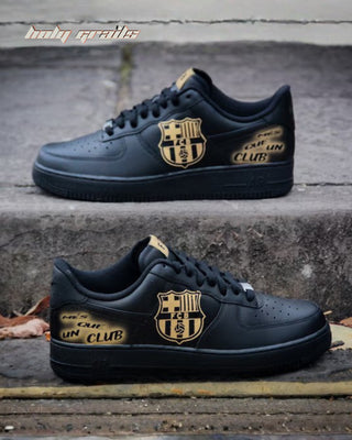 Custom Air Force 1 x Black FCB Sports Theme Sneaker - Public Sides