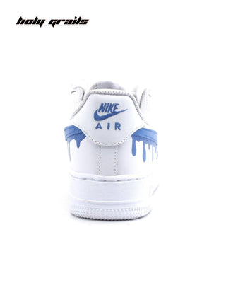 Custom Air Force 1 x Bleeding Blue Swoosh Theme Sneaker - Back