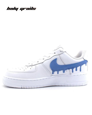 Custom Air Force 1 x Bleeding Blue Swoosh Theme Sneaker - Inner Side