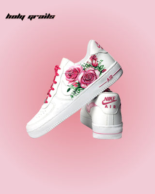 Custom Air Force 1 x Blooming Rose Abstract Theme Sneaker - Side & Top