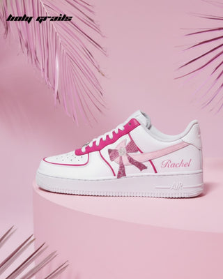 Custom Air Force 1 x Bow Babe Rhinestone Wedding Sneakers - Side