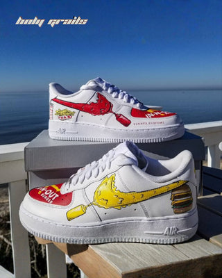 Custom Air Force 1 x Burger Flavours Food Theme Sneaker - Public Sides
