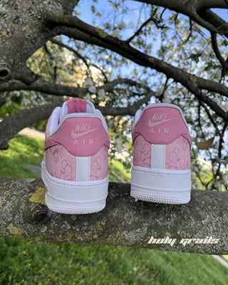 Custom Air Force 1 x Cherry Blossom Abstract Theme Sneaker - Back