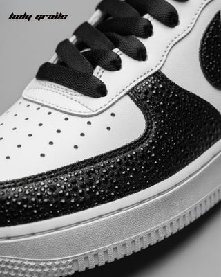 Custom Air Force 1 x Crystal Mystery Rhinestone Wedding Sneakers - Side Toe Box Close Up