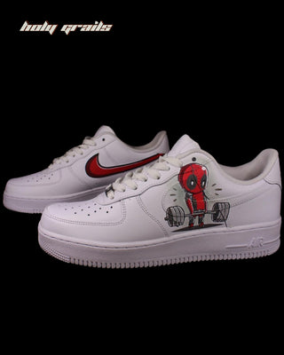 Custom Air Force 1 x Deadpool’s Deadlift TV Series & Movies Theme Sneaker - Both Sides 1