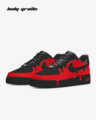Custom Air Force 1 x Devil Drip Swoosh Theme Sneaker - Front & Side