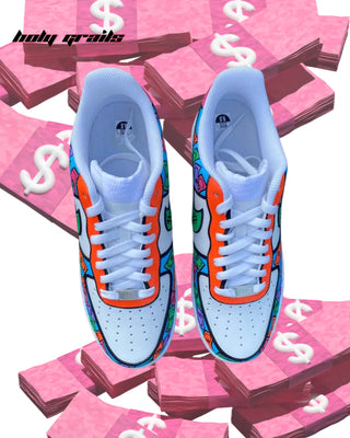 Custom Air Force 1 x Dollar Splash Abstract Theme Sneaker - Top