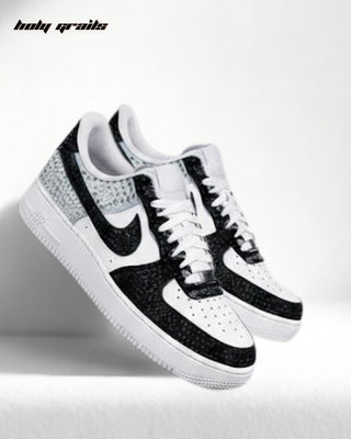 Custom Air Force 1 x Domino Bling Rhinestone Wedding Sneakers - Front Side Both