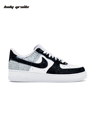 Custom Air Force 1 x Domino Bling Rhinestone Wedding Sneakers - Side 1