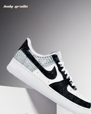 Custom Air Force 1 x Domino Bling Rhinestone Wedding Sneakers - Side Close