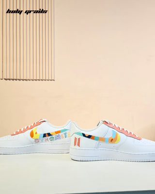 Custom Air Force 1 x Dynamite K-Pop Theme Sneaker - Both Sides
