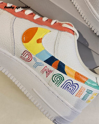Custom Air Force 1 x Dynamite K-Pop Theme Sneaker - Public Side Close Up