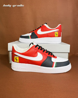 Custom Air Force 1 x Ferrari Insignia Speed Thrills Sneaker - Sides & Box