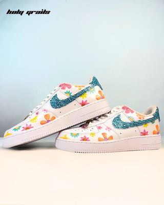 Custom Air Force 1 x Fling Bling Rhinestone Sneakers - Sides on Top