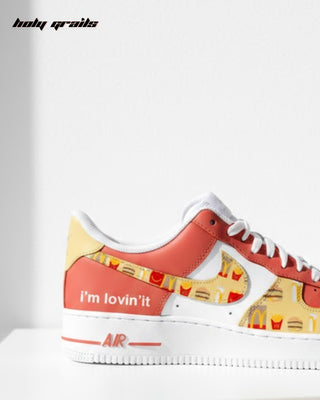 Custom Air Force 1 x Fries Food Theme Sneaker - Side Close Up