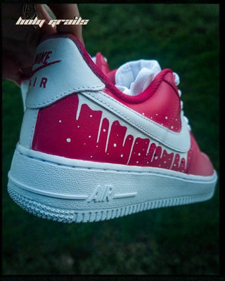 Custom Air Force 1 x Girl’s Drip Swoosh Theme Sneaker - Back & Public Side Close Up