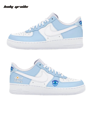 Custom Air Force 1 x Good Vibes Only Abstract Sneakers - Both Sides