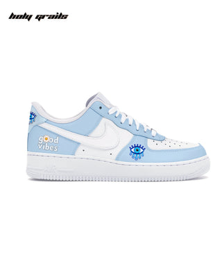 Custom Air Force 1 x Good Vibes Only Abstract Sneakers - Side 1